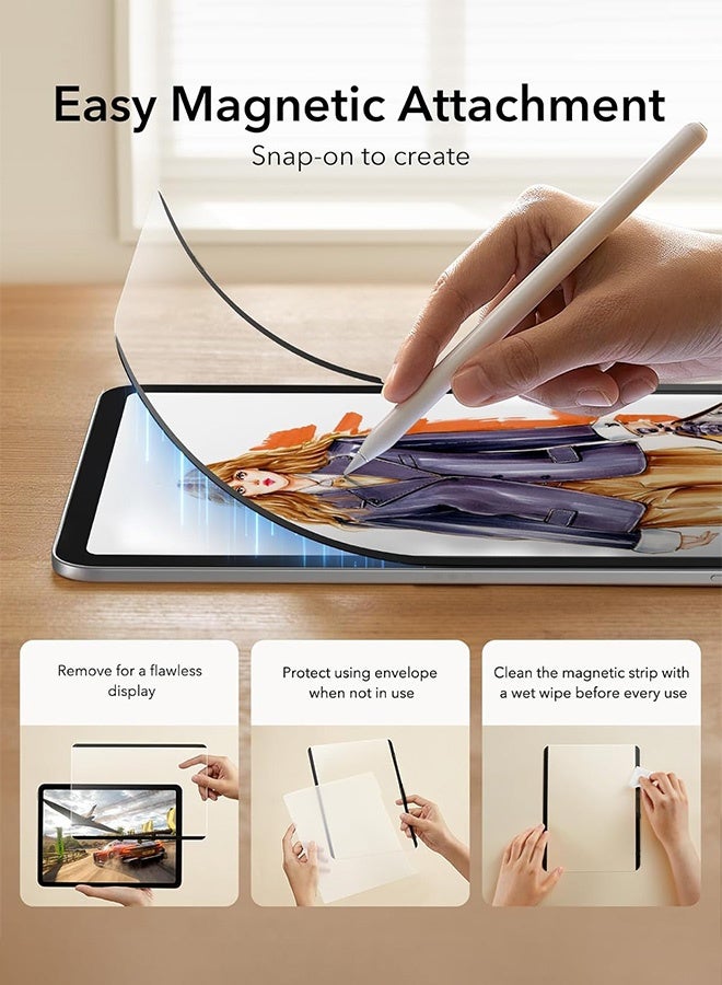 نُوِيق واقي شاشة مغناطيسي بملمس الورق لجهاز iPad mini 7th (A17Pro)/6th Generation (2024/2021) مقاس 8.3 بوصة، يتيح الكتابة والرسم كما لو كنت تكتب على الورق، قابل للإزالة وإعادة الاستخدام، متوافق مع واقيات الشاشة المقواة، مضاد للانعكاس. - Image 4